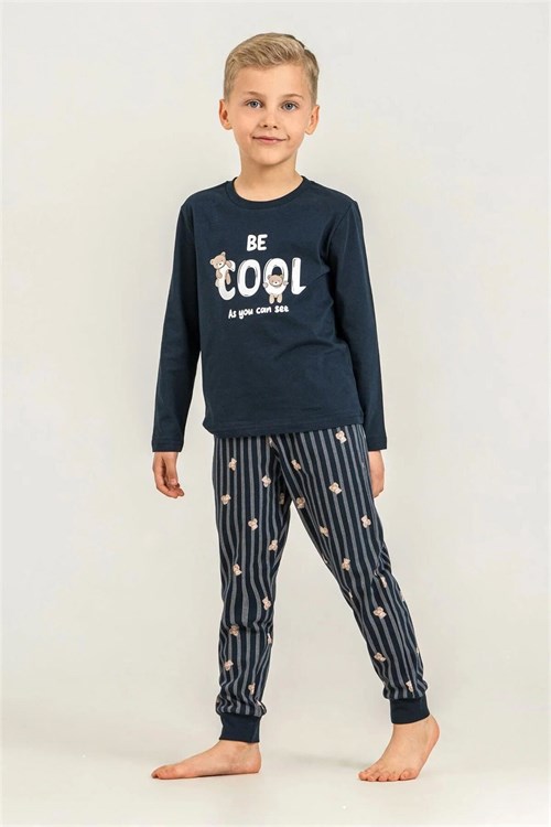 RolyPoly Erkek Çocuk Baskılı Pijama Takımı Lacivert RP3870-3
