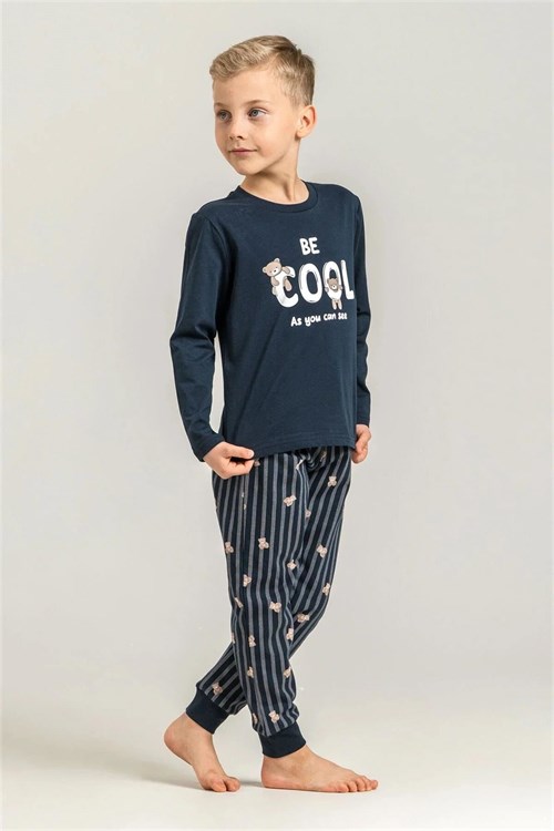 RolyPoly Erkek Çocuk Baskılı Pijama Takımı Lacivert RP3870-3