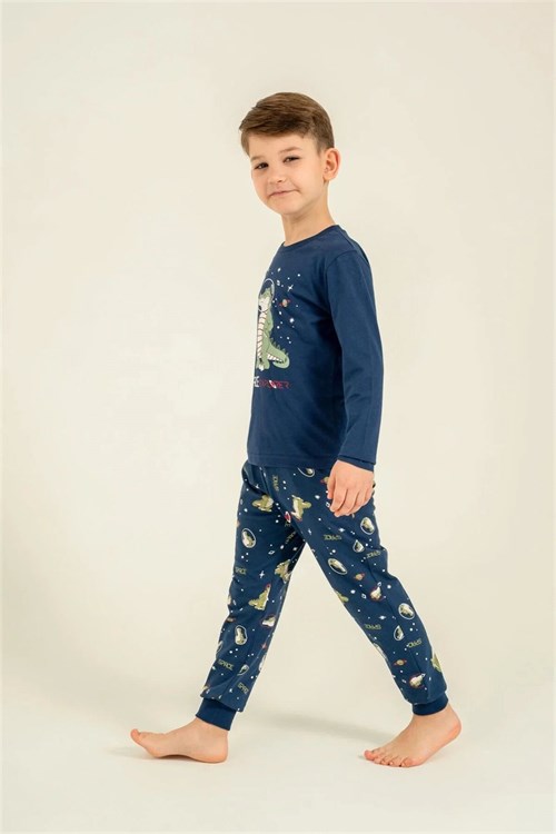 RolyPoly Erkek Çocuk Baskılı Pijama Takımı Lacivert RP3862-3