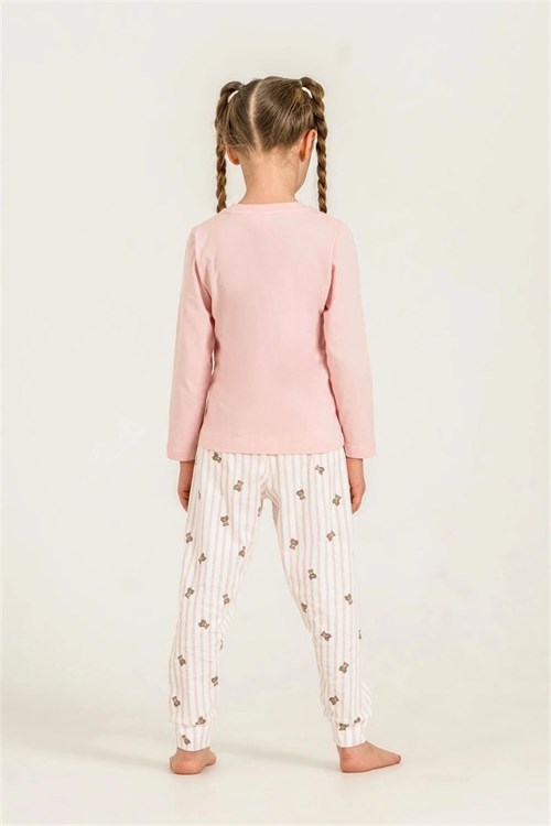 RolyPoly Kız Çocuk Baskılı Pijama Takımı Pembe RP3911-3