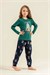 RolyPoly Kız Çocuk Baskılı Pijama Takımı Yeşil RP3918-3