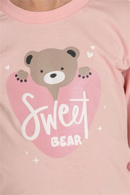 RolyPoly Kız Çocuk Baskılı Pijama Takımı Pembe RP3911-3