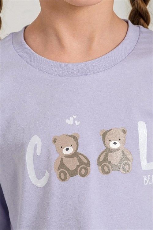 RolyPoly Kız Çocuk Baskılı Pijama Takımı Lila RP3912-3