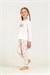 RolyPoly Kız Çocuk Baskılı Pijama Takımı Beyaz  RP3912-3