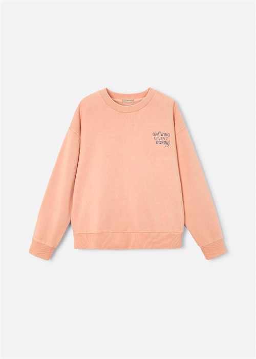 The Boston Kids Erkek Çocuk Baskılı Sweatshirt Somon 6421