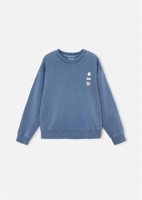 The Boston Kids Erkek Çocuk Baskılı Sweatshirt Mavi 6423