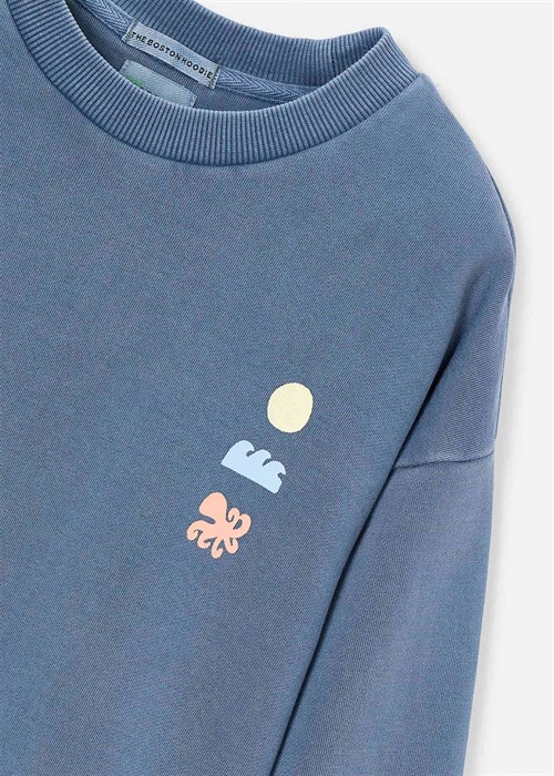 The Boston Kids Erkek Çocuk Baskılı Sweatshirt Mavi 6423