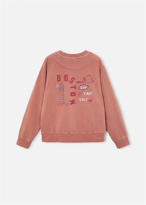 The Boston Kids Erkek Çocuk Baskılı Sweatshirt Tarçın 6423