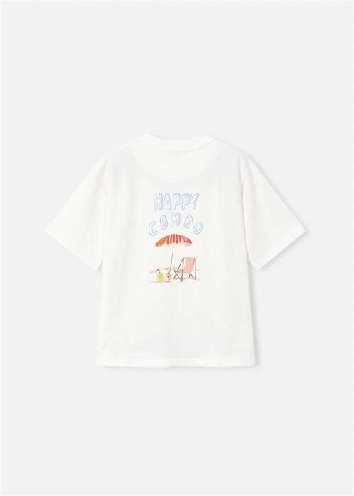 The Boston Kids Erkek Çocuk Baskılı Tişört Krem 6043