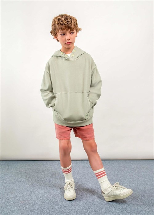 The Boston Kids Erkek Çocuk Keten Bermuda Şort Kiremit 6224