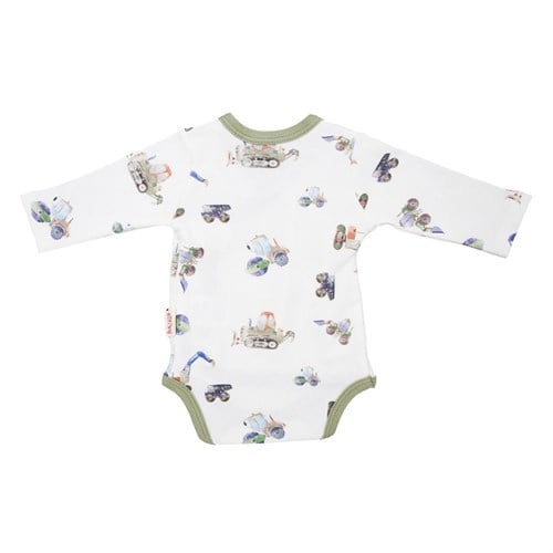 Tiffany Baby Erkek Bebek Work Machine Theme Kruvaze Badi Beyaz/Yeşil INT 24 13022