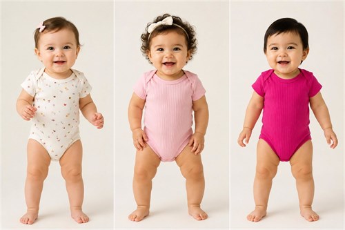 Tiffany Baby Kız Bebek Butterfly Theme 3lü Yarım Kol Badi Set Pembe 48008