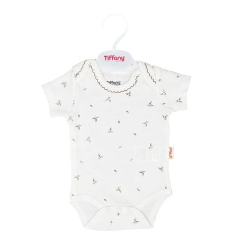 Tiffany Bebek Olive Branch Theme Kısa Kollu Zıbın Ekru 46008