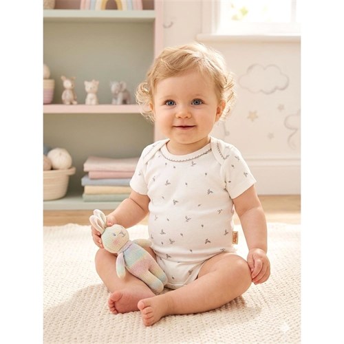 Tiffany Bebek Olive Branch Theme Kısa Kollu Zıbın Ekru 46008