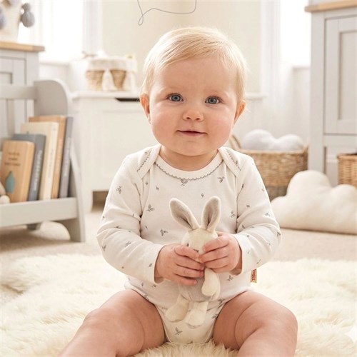 Tiffany Bebek Olive Branch Theme Uzun Kollu Zıbın Ekru 46011