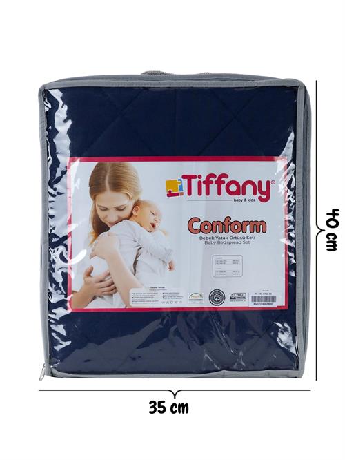 Tiffany Conform Kapitoneli Bebek Yatak Örtüsü Lacivert 971070