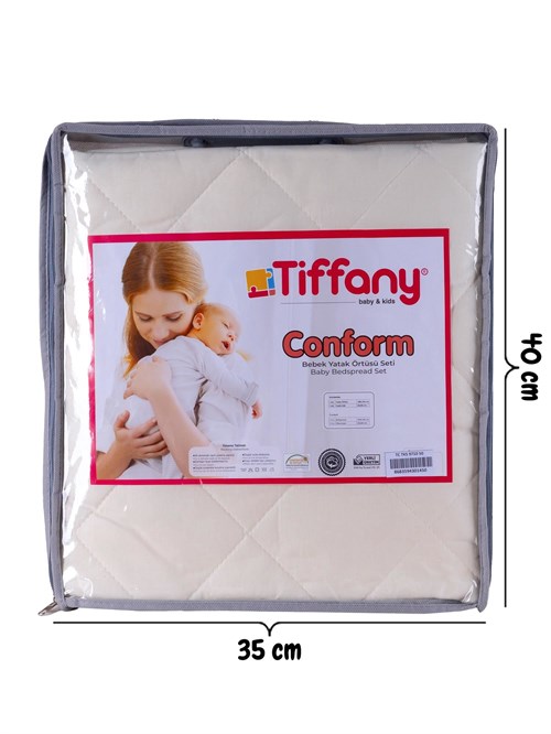 Tiffany Conform Kapitoneli Bebek Yatak Örtüsü Krem 971050