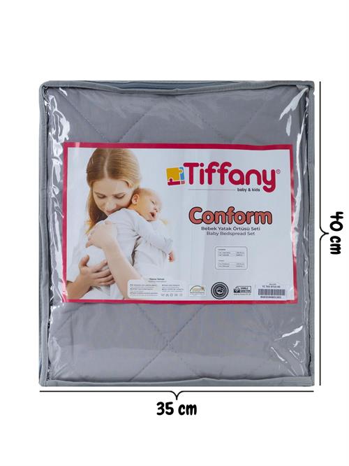 Tiffany Conform Kapitoneli Bebek Yatak Örtüsü Gri 971040