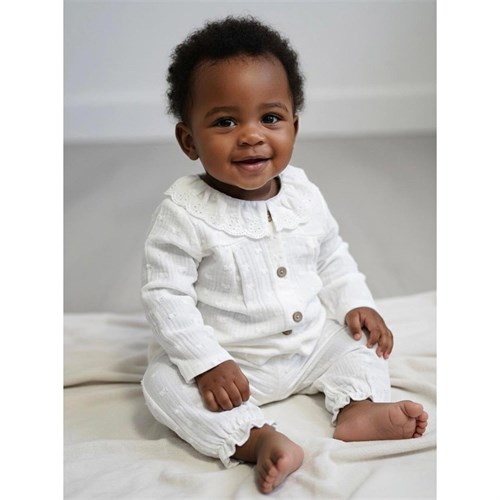 Tiffany Kız Bebek Müslin Alt Üst Takım Ekru 10135