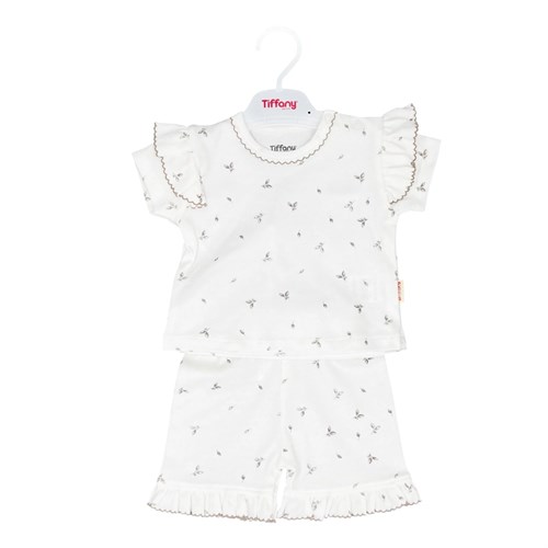 Tiffany Kız Bebek Olive Branch Theme Tişört Şort Takım Ekru 46104