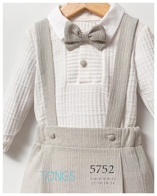 Tongs Baby Erkek Bebek Stylish And Comfy Salopet Body Takım Gri 5752