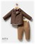 Tongs Baby Erkek Çocuk Little Secrets Papyonlu 3lü Blazer Ceket Pantolon Takım Kahverengi 6054