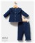 Tongs Baby Kız Bebek Jean Love Fırfır Yakalı Gömlek Pantolon Takım Lacivert 6012