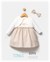 Tongs Baby Kız Bebek Saç Bantlı Elbise Bolero Takım Bej 8191