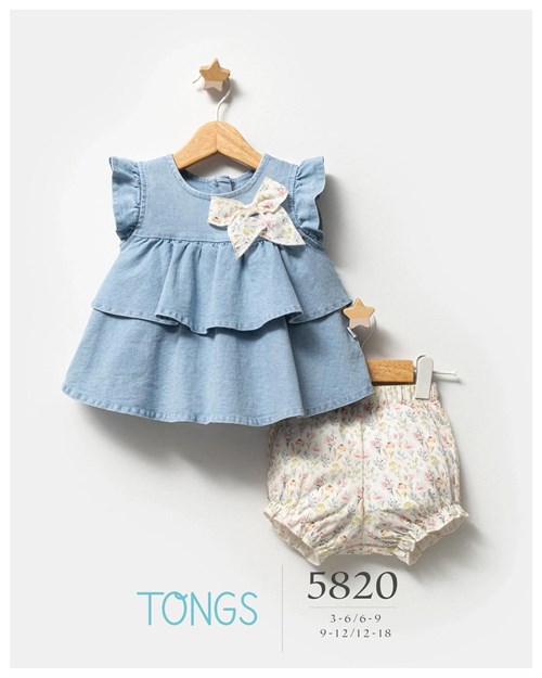Tongs Baby Kız Bebek Universe Jeans 2li Takım Mavi 5820