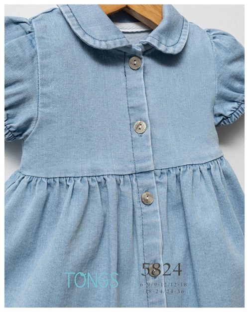 Tongs Baby Kız Bebek Universe Jeans Düğmeli Elbise Mavi 5824