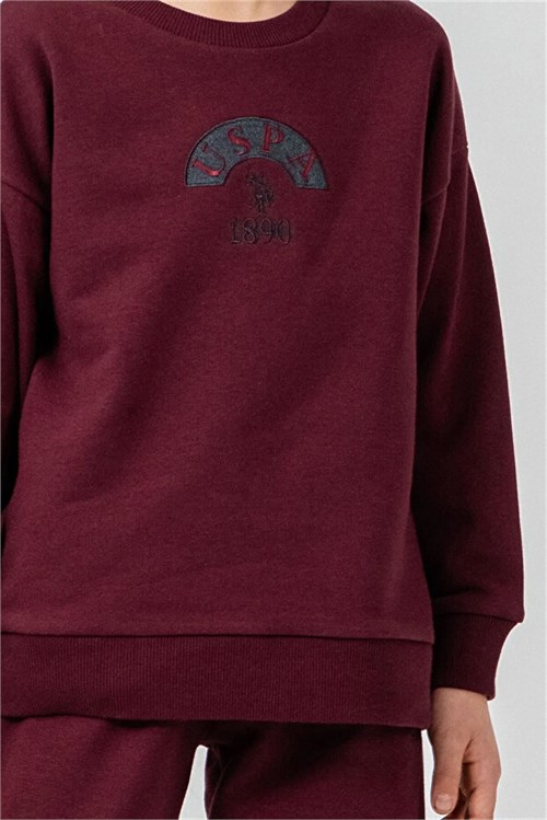 U.S Polo Assn Erkek Çocuk Nakışlı Eşofman Takımı Mürdüm US2631-4