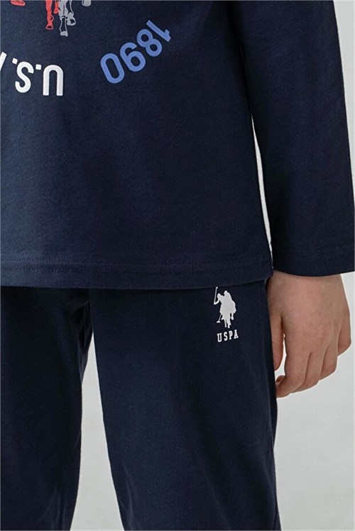 U.S Polo Assn Erkek Çocuk Baskılı Pijama Takımı Lacivert US2638-G