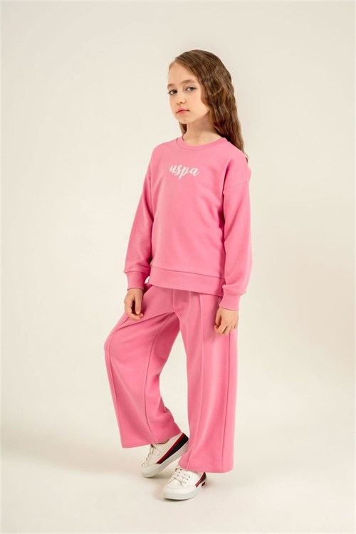 U.S Polo Assn Kız Çocuk Baskılı Eşofman Takımı Pembe US2731-4