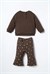 U.S Polo Assn Kız Bebek Sweatshirt Tayt Takım Kahverengi USB3251