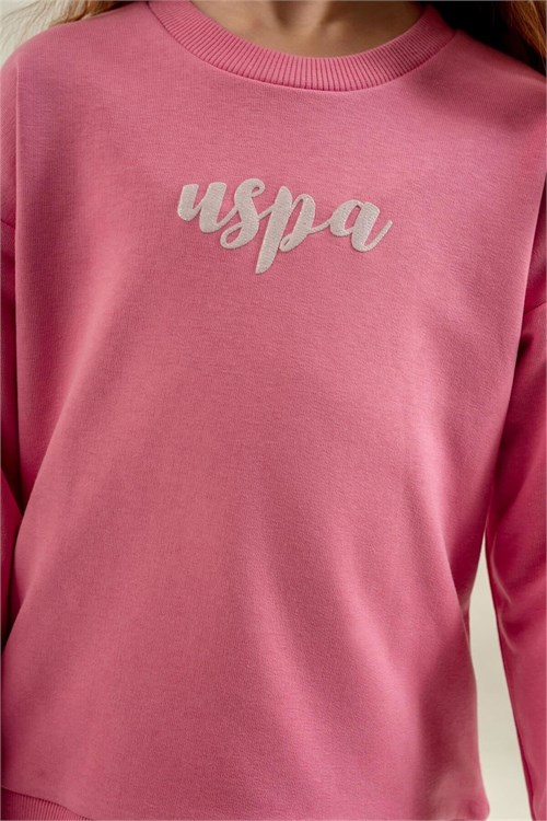 U.S Polo Assn Kız Çocuk Baskılı Eşofman Takımı Pembe US2731-4
