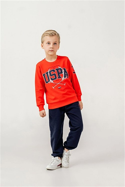 U.S Polo Assn Erkek Çocuk Baskılı Eşofman Takımı Kırmızı US2618-4