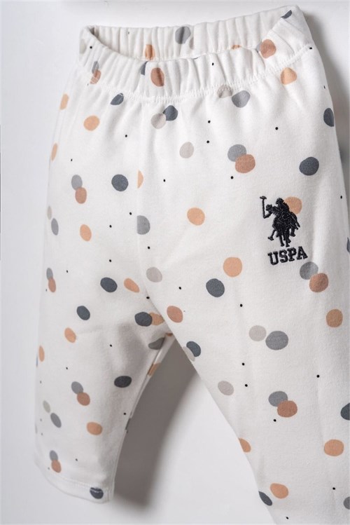 U.S Polo Assn Erkek Bebek Gömlek Pijama Takımı Beyaz USB3107