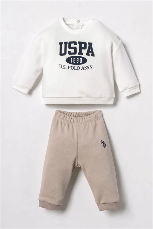 U.S Polo Assn Erkek Çocuk 2li Alt Üst Takım Beyaz USB3190