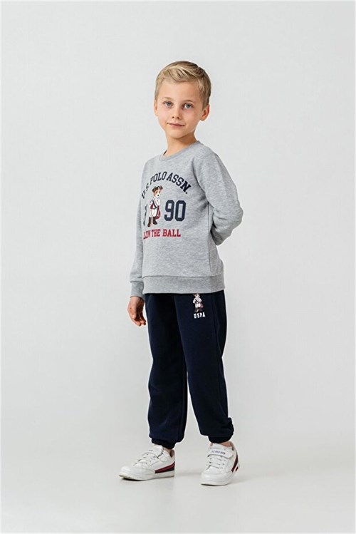 U.S Polo Assn Erkek Çocuk Baskılı Eşofman Takımı Gri US2632-4