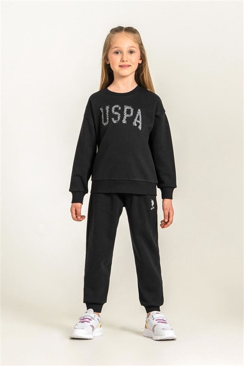 U.S Polo Assn Kız Çocuk Nakışlı Eşofman Takımı Siyah US2723-4
