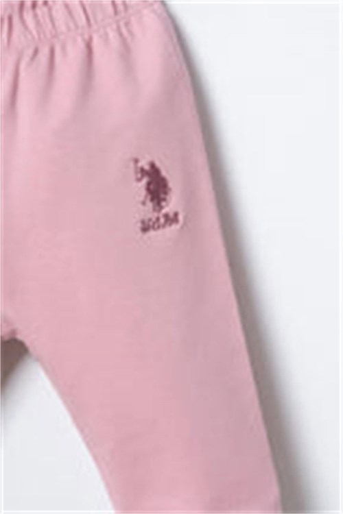 U.S Polo Assn Kız Bebek 3lü Kapüşonlu Ceket Takım Pembe USB3248