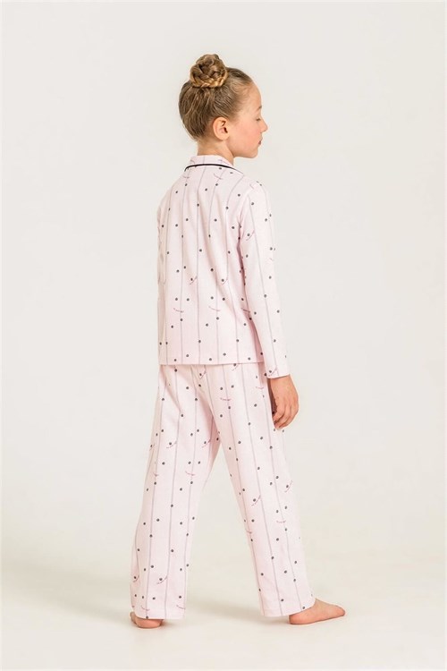 U.S Polo Assn Kız Çocuk Gömlek Pijama Takımı Pembe US2726-4