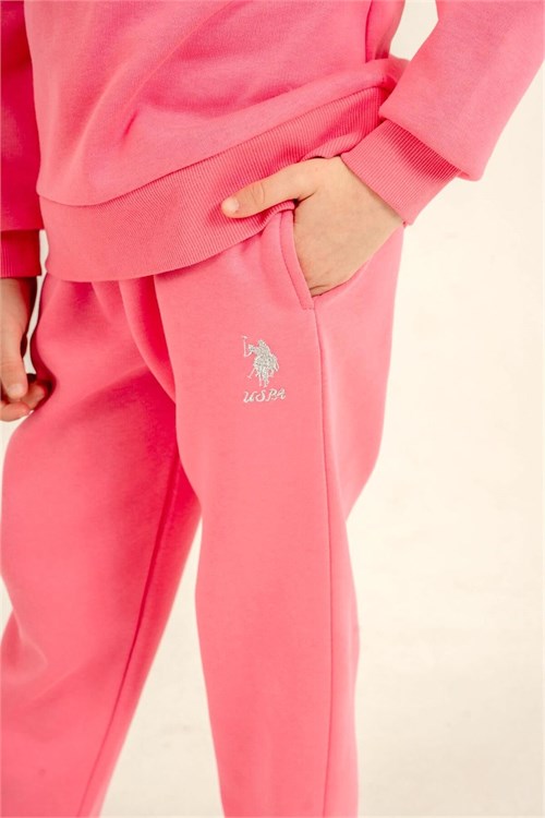 U.S Polo Assn Kız Çocuk Nakışlı Eşofman Takımı Pembe US2723-4