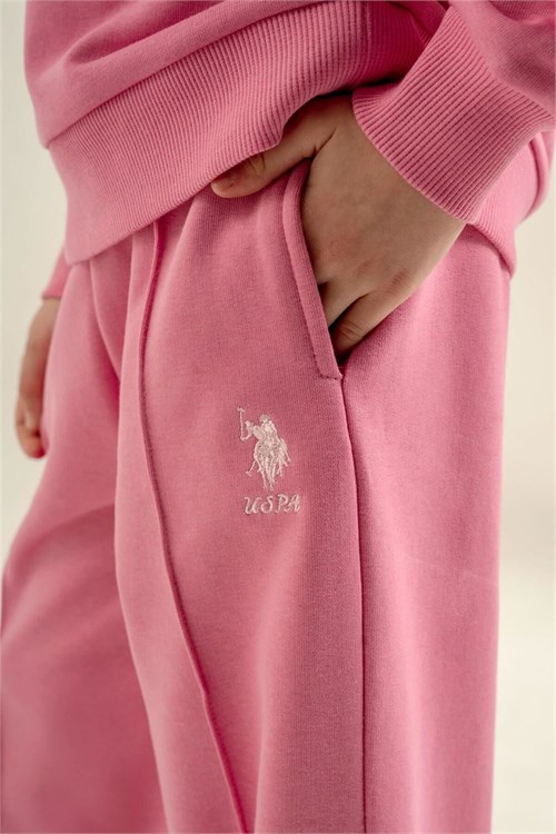 U.S Polo Assn Kız Çocuk Baskılı Eşofman Takımı Pembe US2731-4