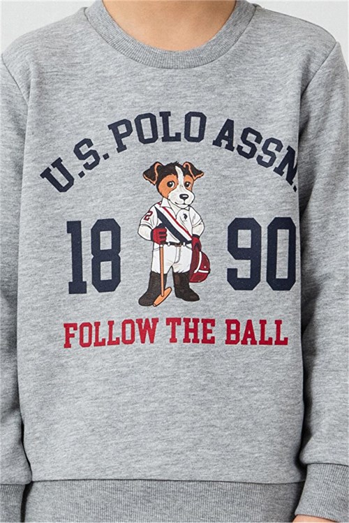 U.S Polo Assn Erkek Çocuk Baskılı Eşofman Takımı Gri US2632-G