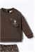U.S Polo Assn Kız Bebek Sweatshirt Tayt Takım Kahverengi USB3251