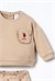 U.S Polo Assn Kız Bebek Sweatshirt Tayt Takım Bej USB3251