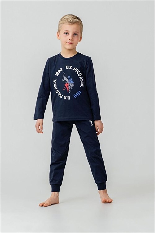 U.S Polo Assn Erkek Çocuk Baskılı Pijama Takımı Lacivert US2638-G