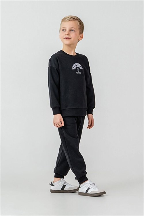 U.S Polo Assn Erkek Çocuk Nakışlı Eşofman Takımı Siyah US2631-4
