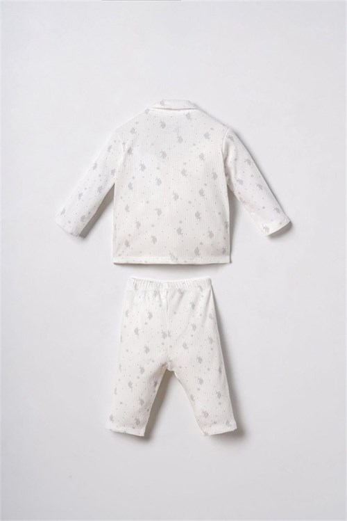 U.S Polo Assn Erkek Bebek Gömlek Pijama Takımı Beyaz USB3111